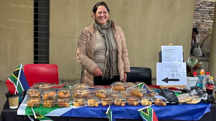 Vendor selling food at the Taste of Cultures Food Festival in Johannesburg at the Apartheid Museum Vendor selling food at the Taste of Cultures Food Festival in Johannesburg at the Apartheid Museum