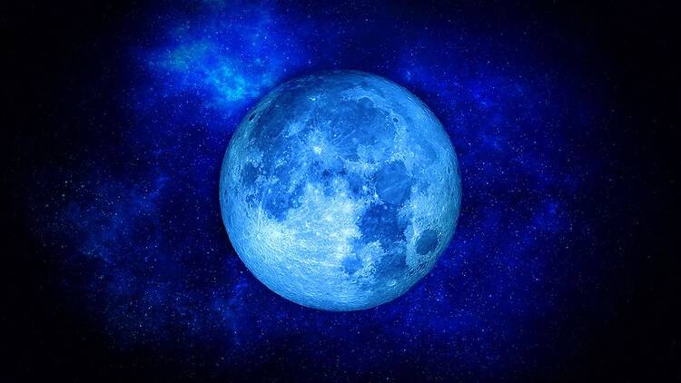 Catch the blue moon rising over Bangkok