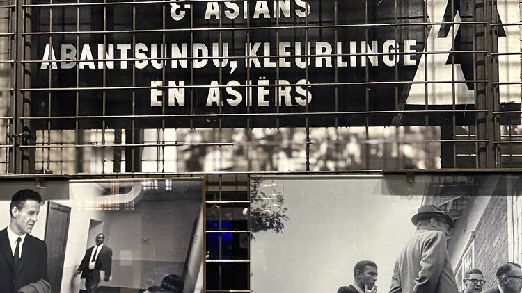 Segregation notice at Apartheid Museum in Johannesburg 