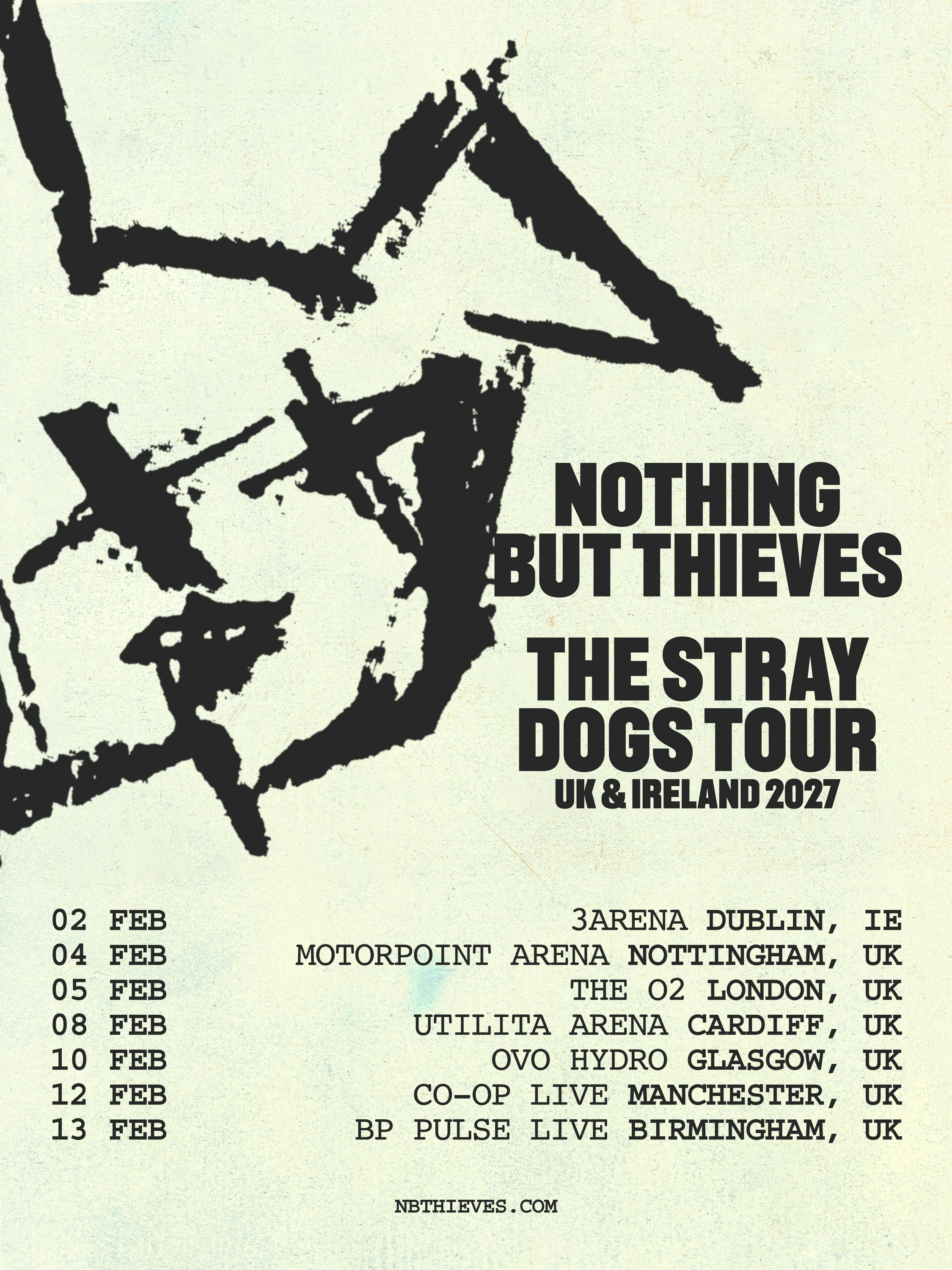 Nothing But Thieves 2027 Tour poster