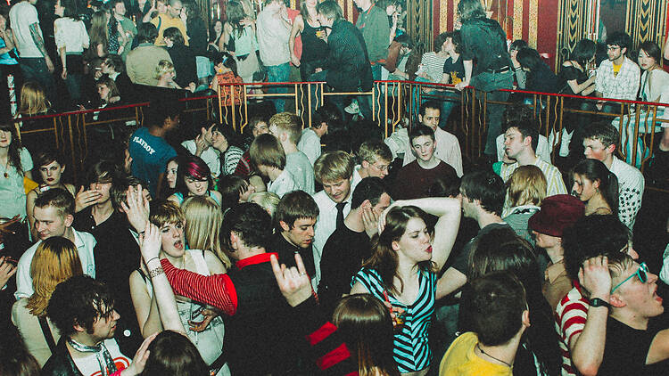 People dancing and singing at White Heat indie night at Madame Jojo’s in Soho People dancing and singing at White Heat indie night at Madame Jojo’s in Soho