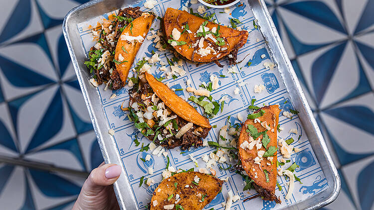 Birria tacos at COYO. Birria tacos at COYO.