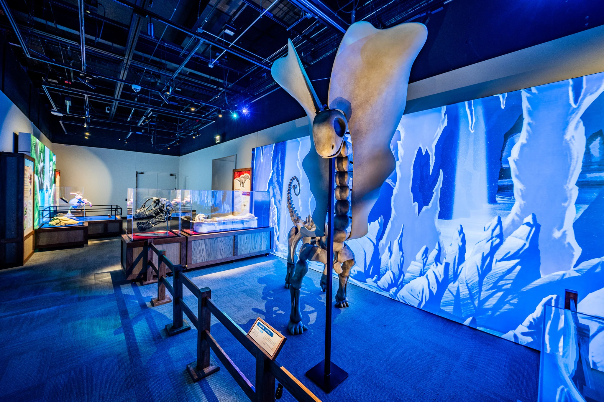 Aurorus with a real-life Amargasaurus fossil in the background at the Pok&eacute;mon Fossil Museum