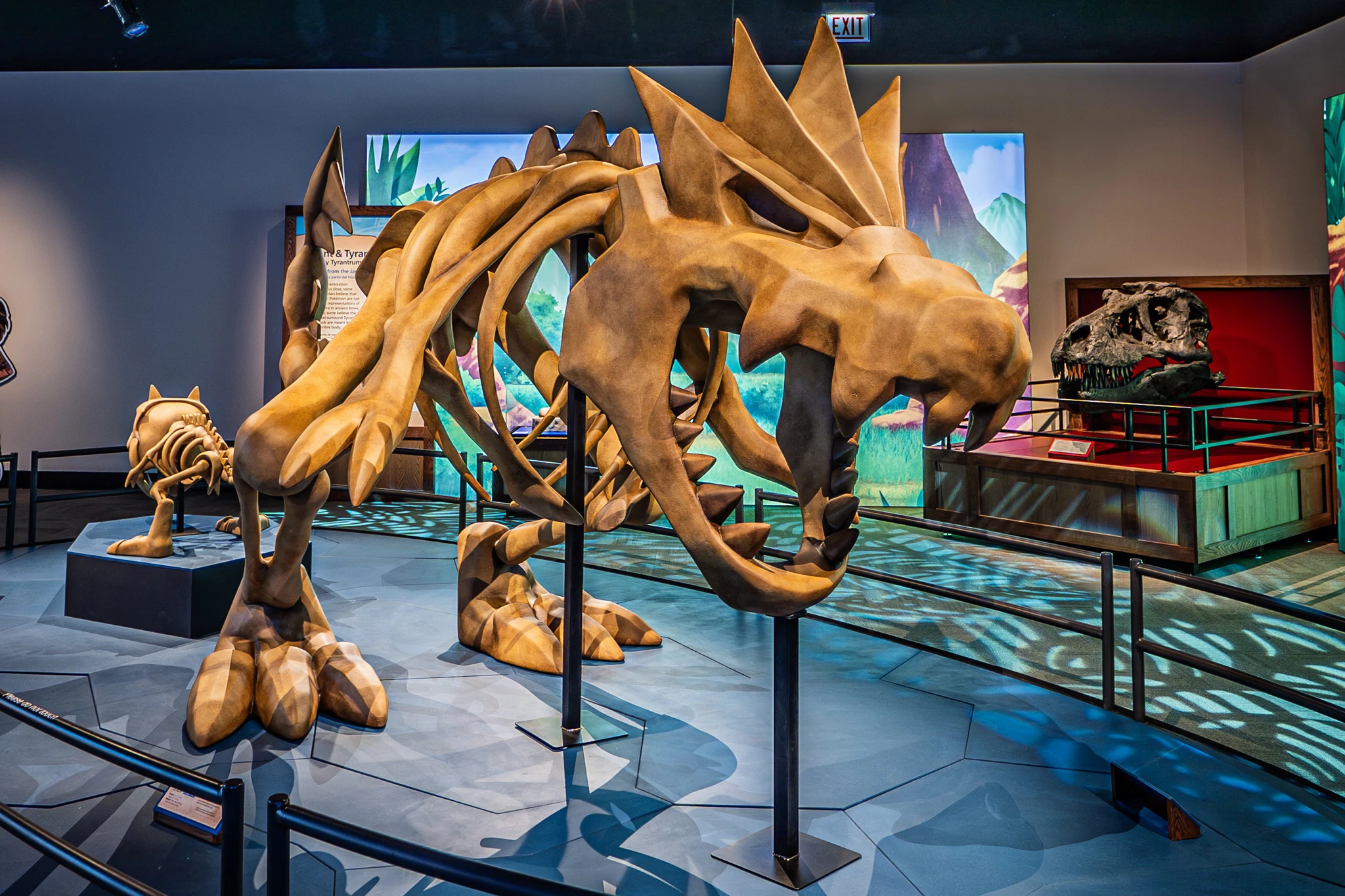 Tyrantrum and SUE the T. Rex at the Pok&eacute;mon Fossil Museum