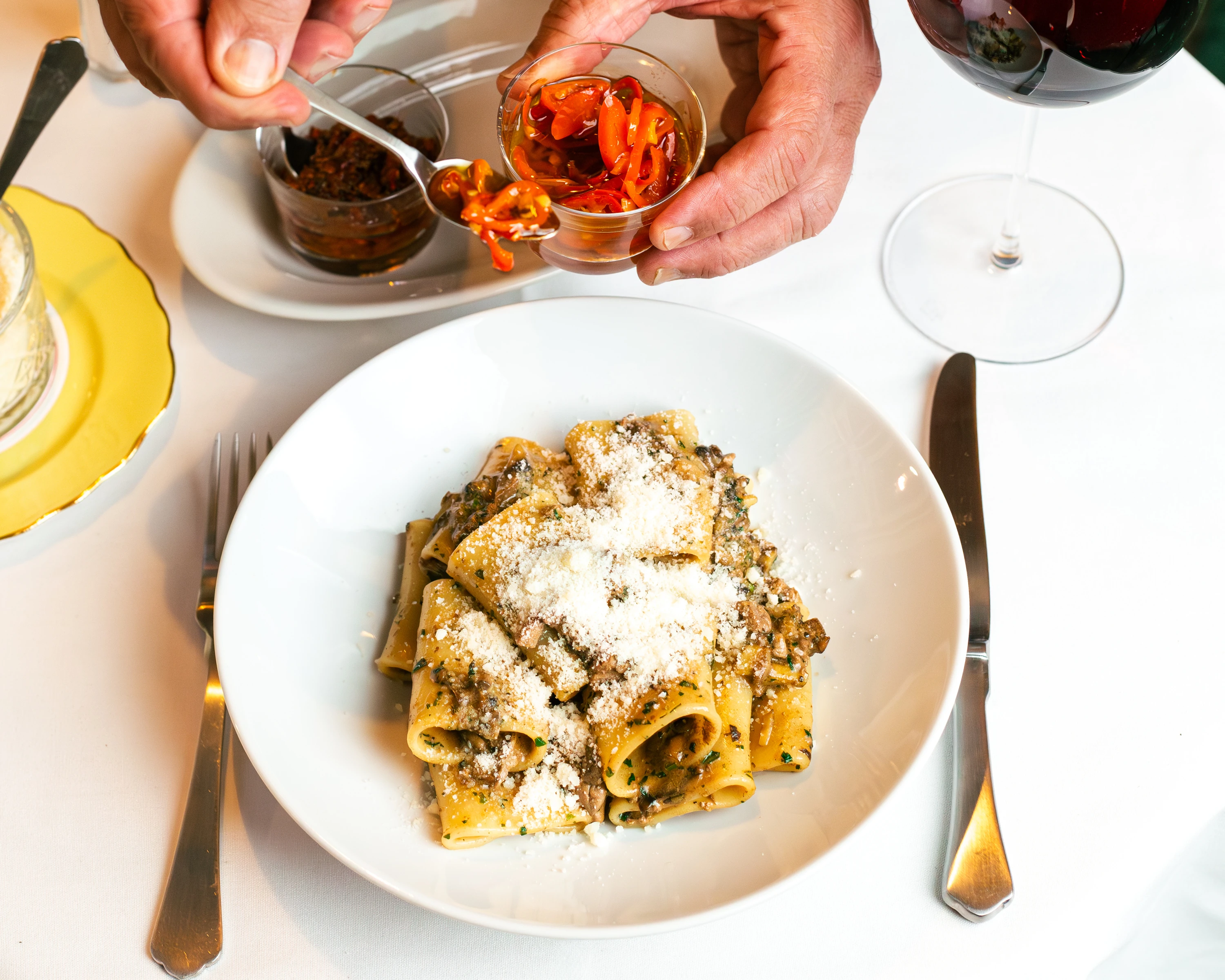 A pasta dish.