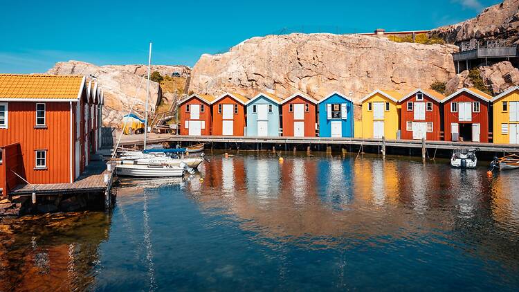 Eat a prawn sandwich in picturesque Smögen, Bohuslän Eat a prawn sandwich in picturesque Smögen, Bohuslän