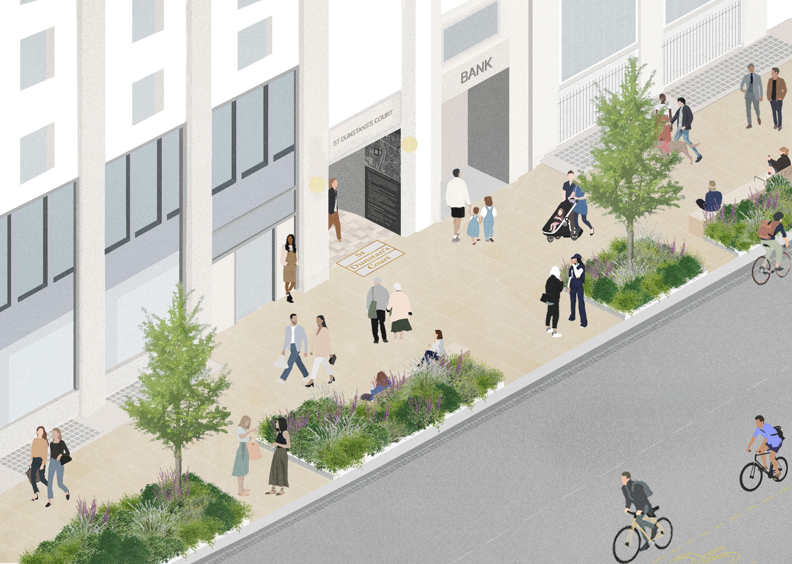 Design render of improvements for Fleet Street