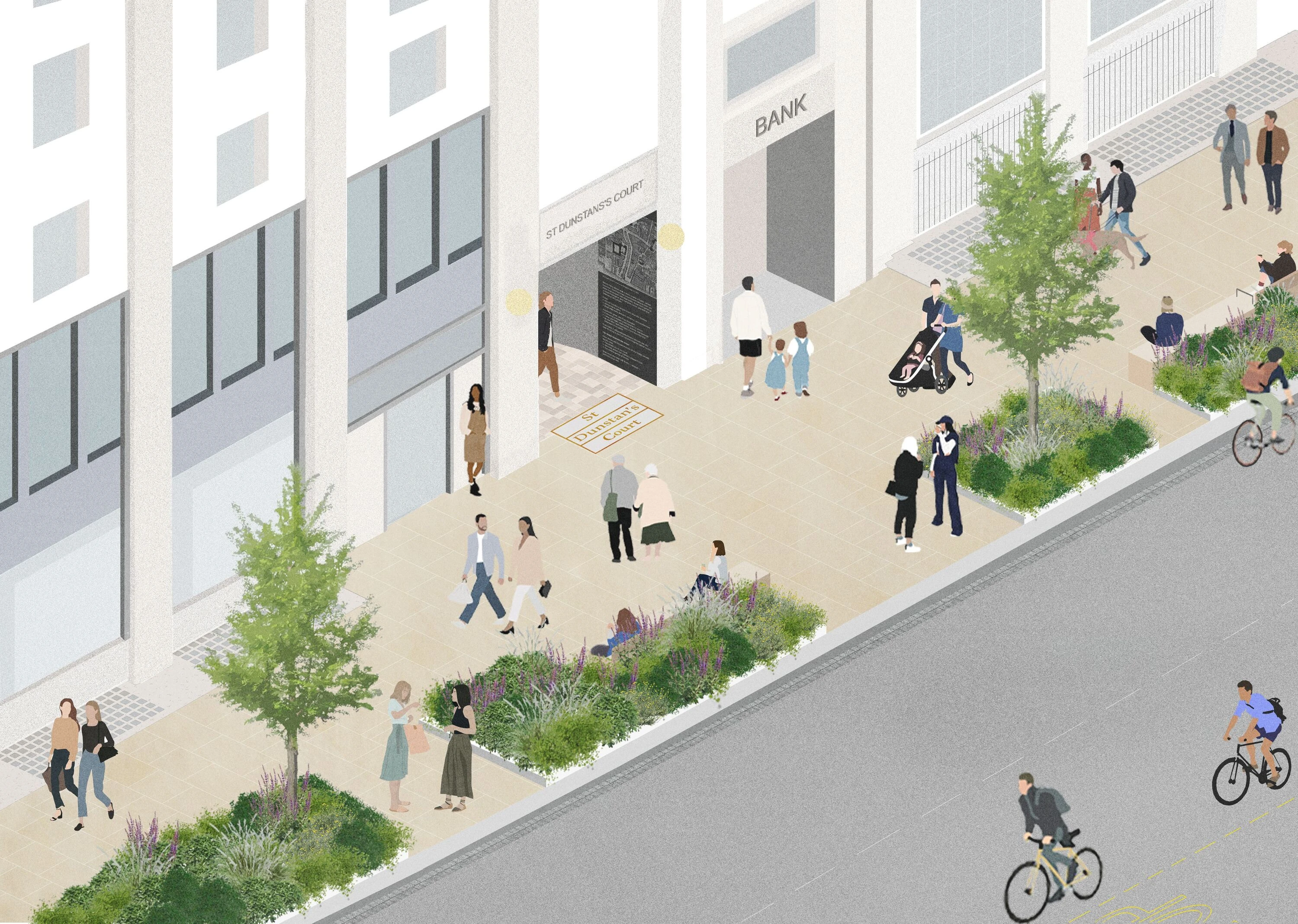 Design render of improvements for Fleet Street