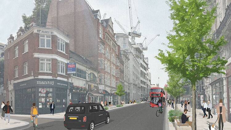 Design render of improvements for Fleet Street Design render of improvements for Fleet Street