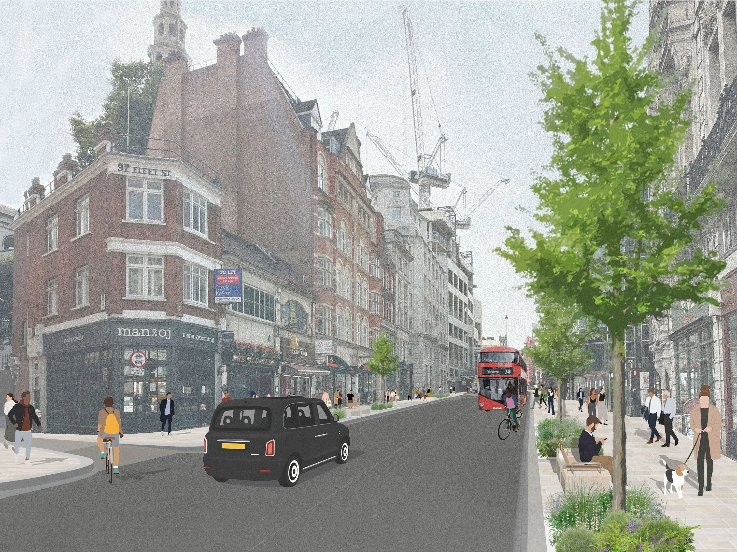 Design render of improvements for Fleet Street