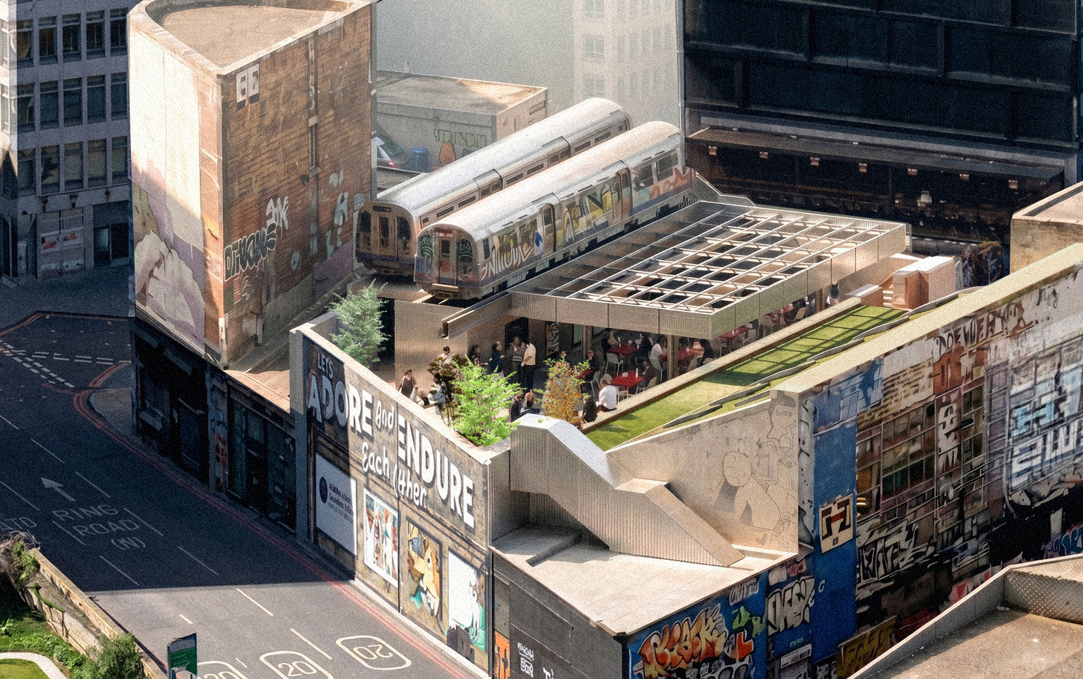 Render of Village Underground’s new rooftop space