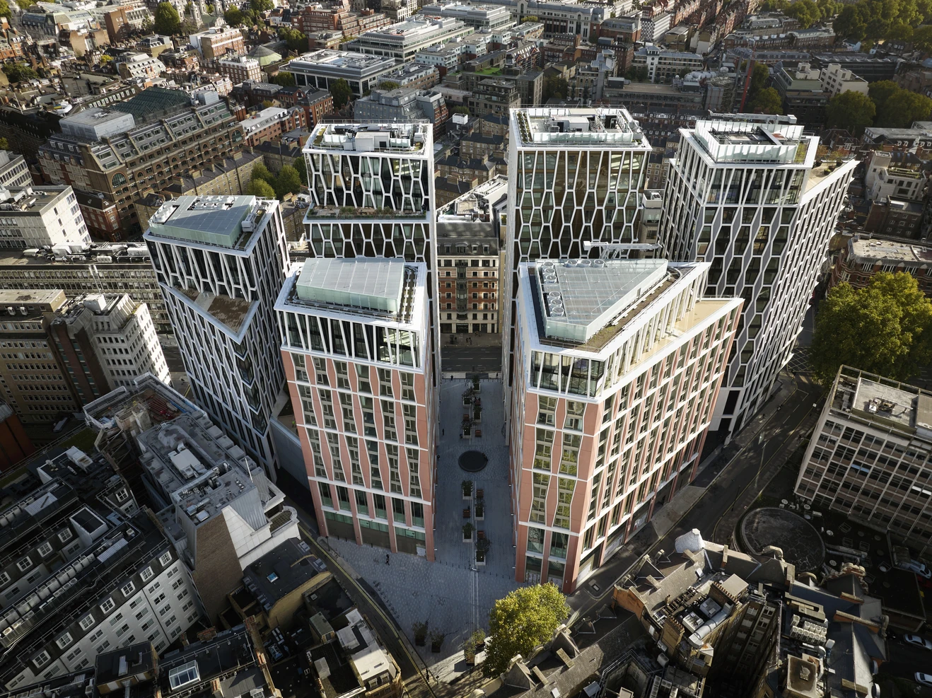 Birdseye view of the new Broadway development in St James's Park