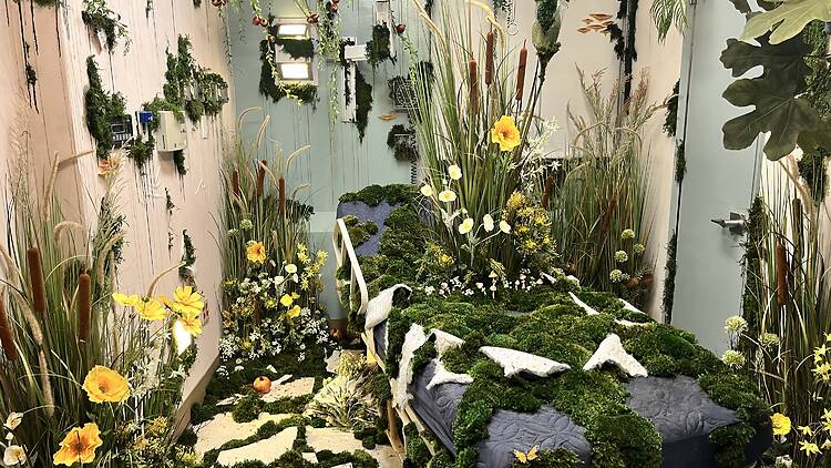 Hospital of Emotions Angela Creates A hospital room with moss and cattails growing through the bed.