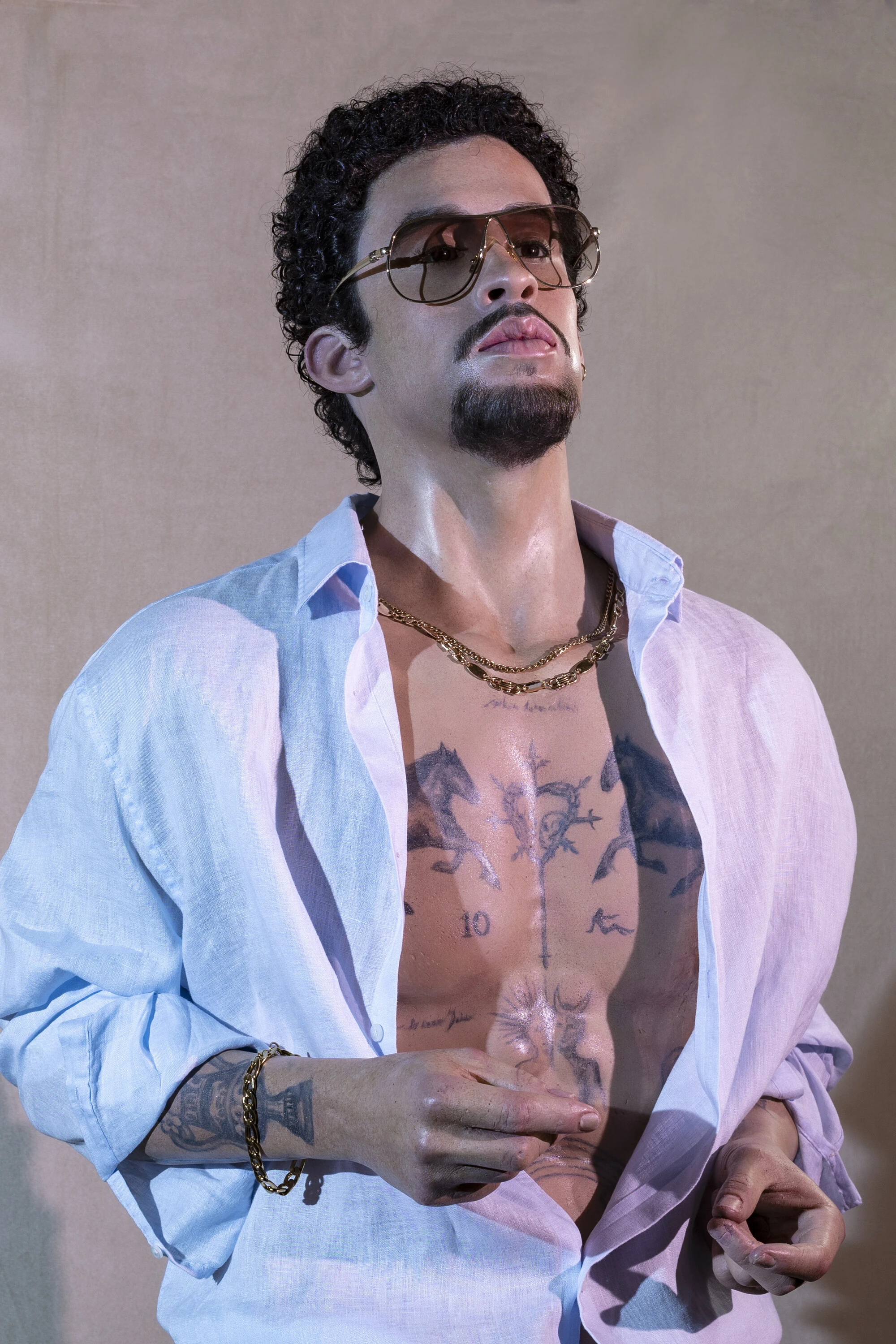 Figura de cera de Bad Bunny. Museo de Cera de Madrid, FOTOSENSIBLE