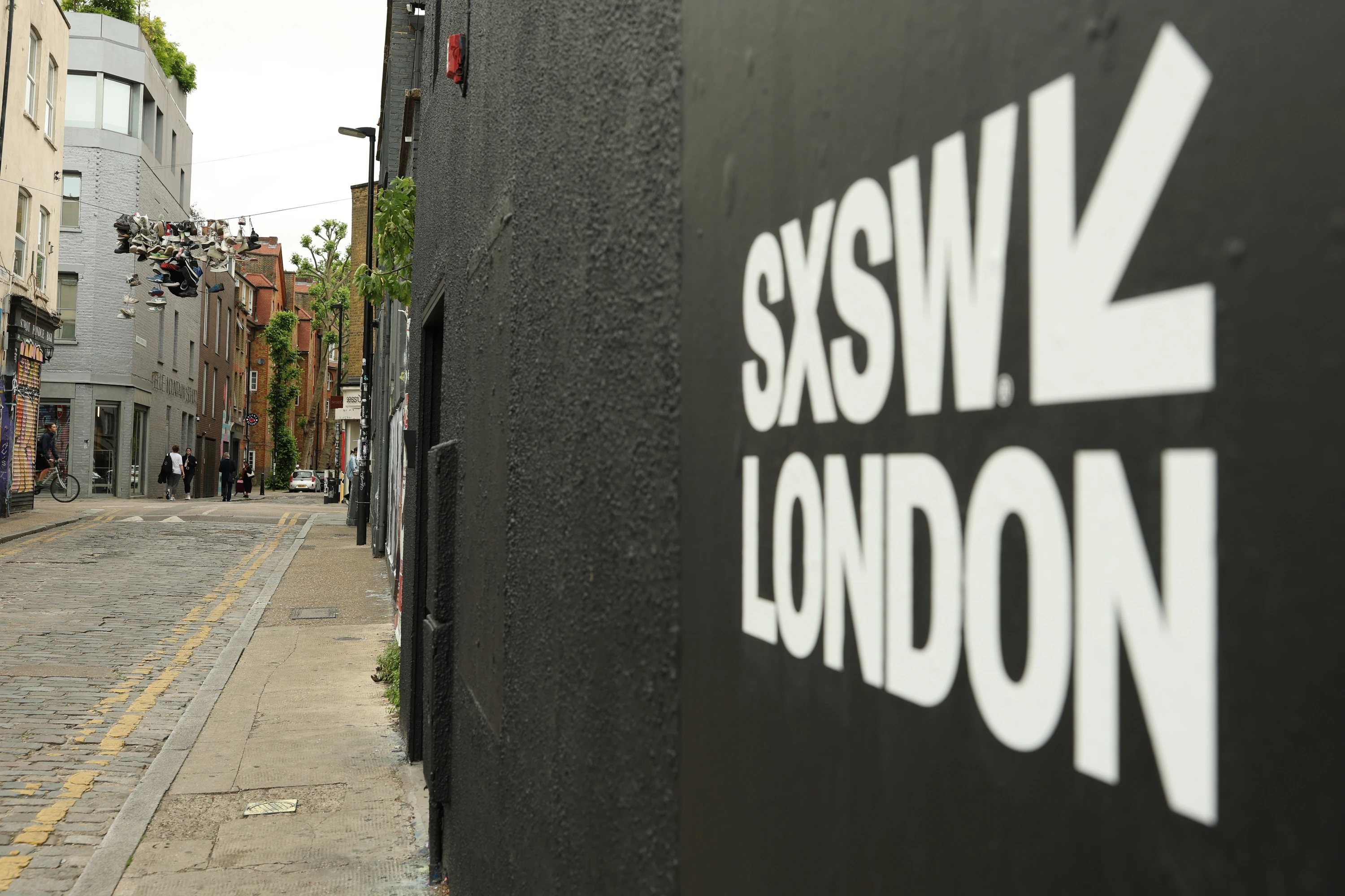 A general view of branding during day two of SXSW London 2025 at the Rich Mix