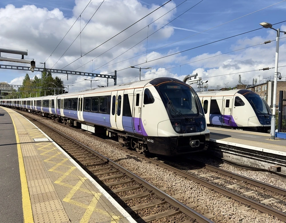 Elizabeth line trains in London