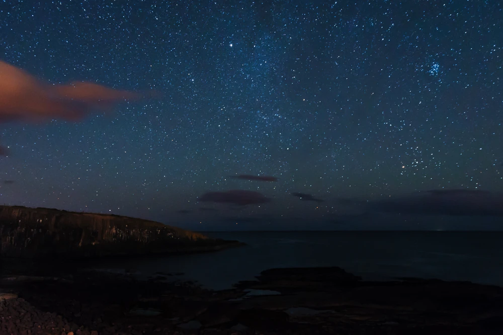 Stars above Cullernose Point in Northumberland