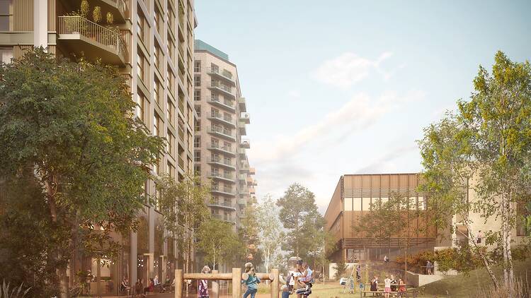 Render of the planned redevelopment of Finchley's Great North Leisure Park Render of the planned redevelopment of Finchley's Great North Leisure Park