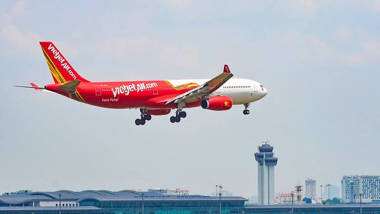 Vietjet Plane in sky