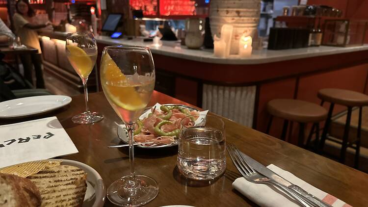 Vermut and tapas at Hotel Woolstore 1888's restaurant Percy
