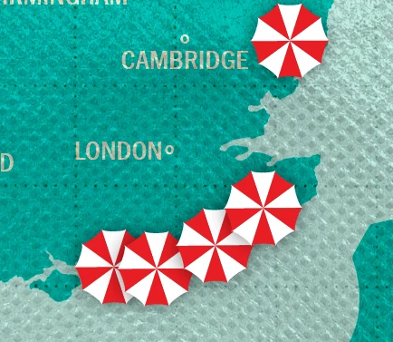 Map of beaches in Time Out&rsquo;s best beaches guide