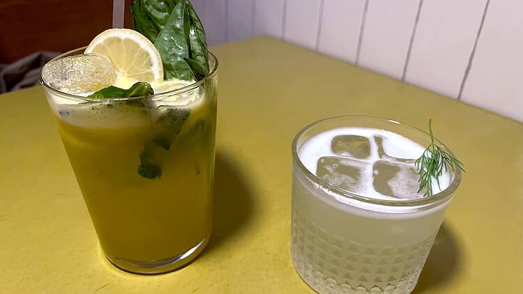 Two cocktails on the table