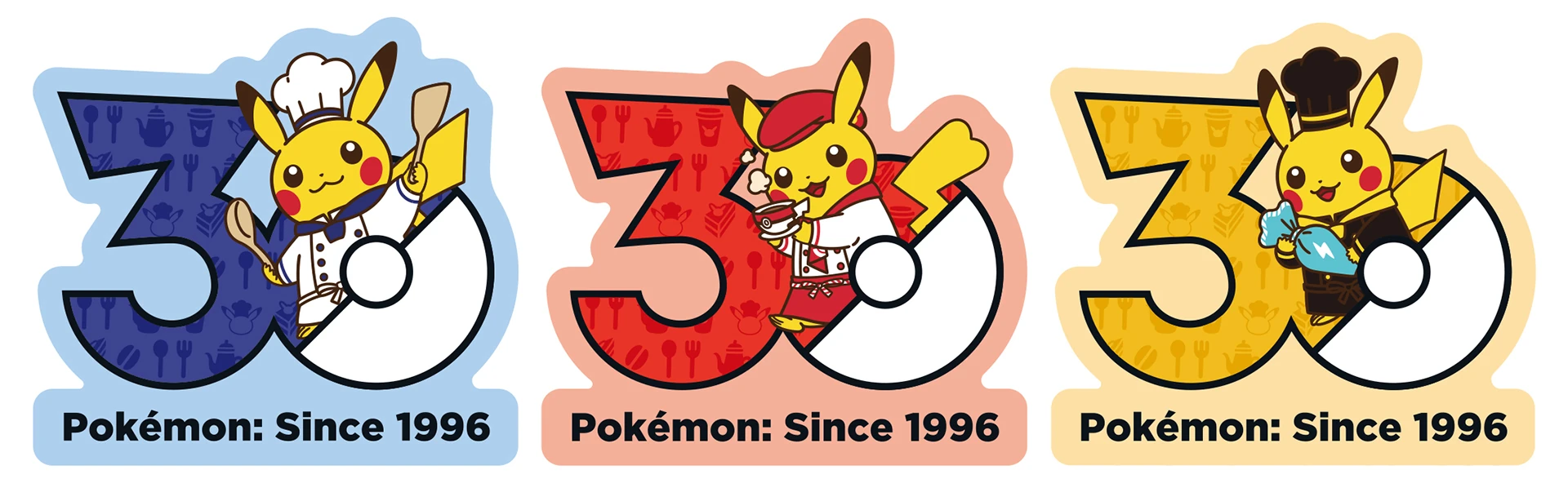 Pok&eacute;mon 30th-anniversary stickers