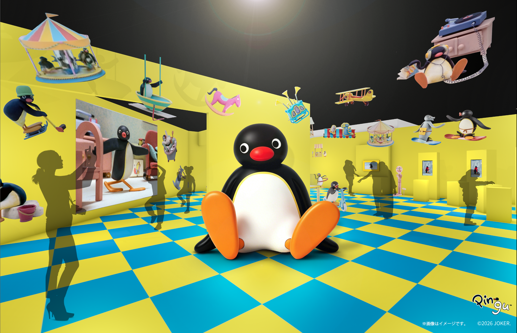 Pingu Exhibition - tampilan utama pameran di Yurakucho Museum
