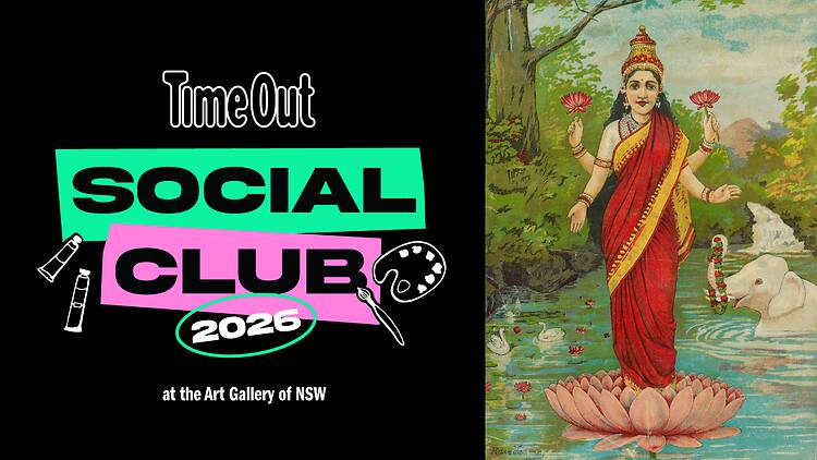 Time Out Social Club Avatar Vishnu AGNSW A Hindu deity next to a block of text that says Time Out Social Club