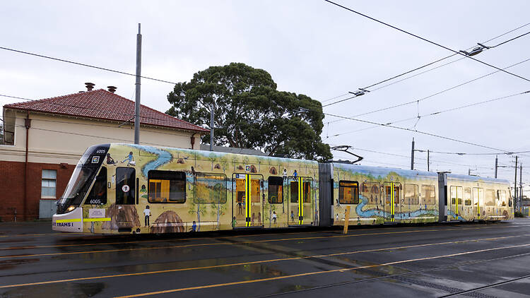 First Peoples Melbourne Art Tram with Aboriginal art for RISING