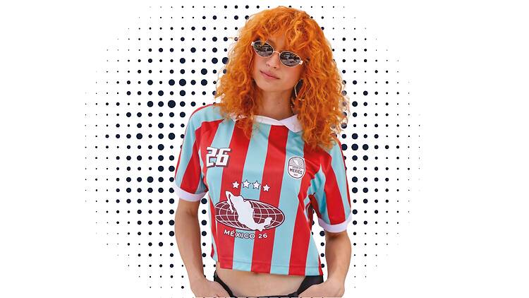 Camiseta croptop rojiverde Básicos'26