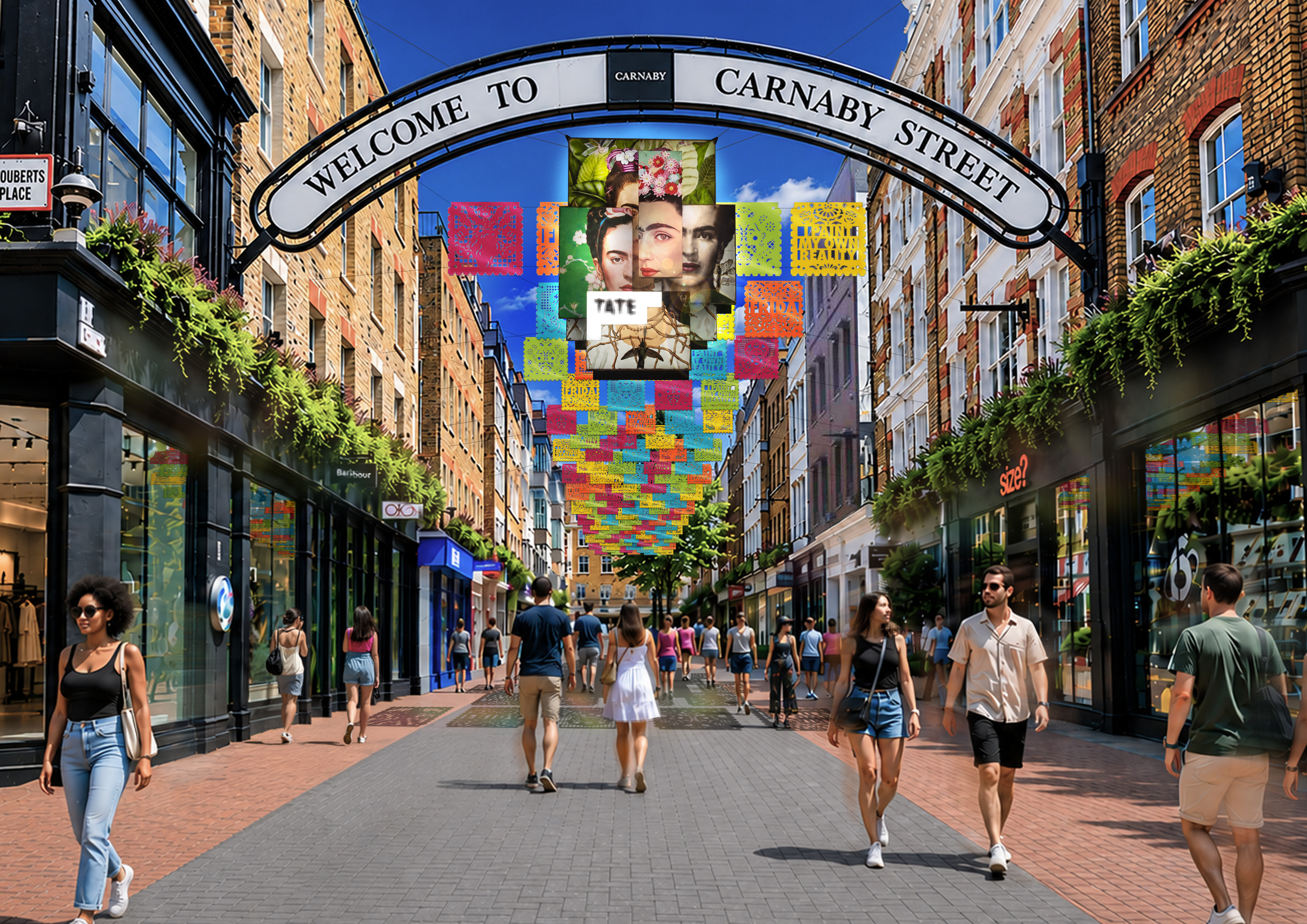 A huge Frida Kahlo installation is taking over Carnaby Street this summer