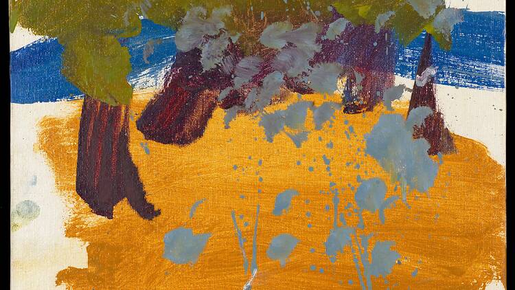 Abstract yellow, green and blue painting by Audrey Amiss Abstract yellow, green and blue painting by Audrey Amiss