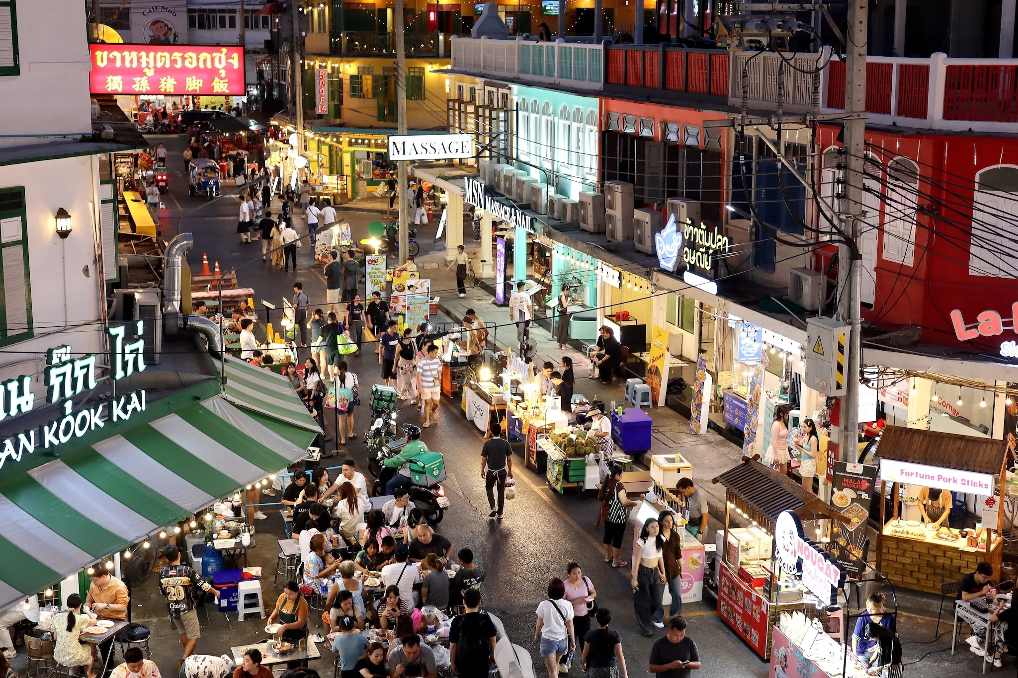 Aerial view of Banthat Thong In Bangkok, Thailand