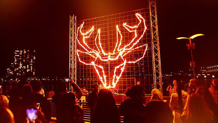 A fire sculpture.