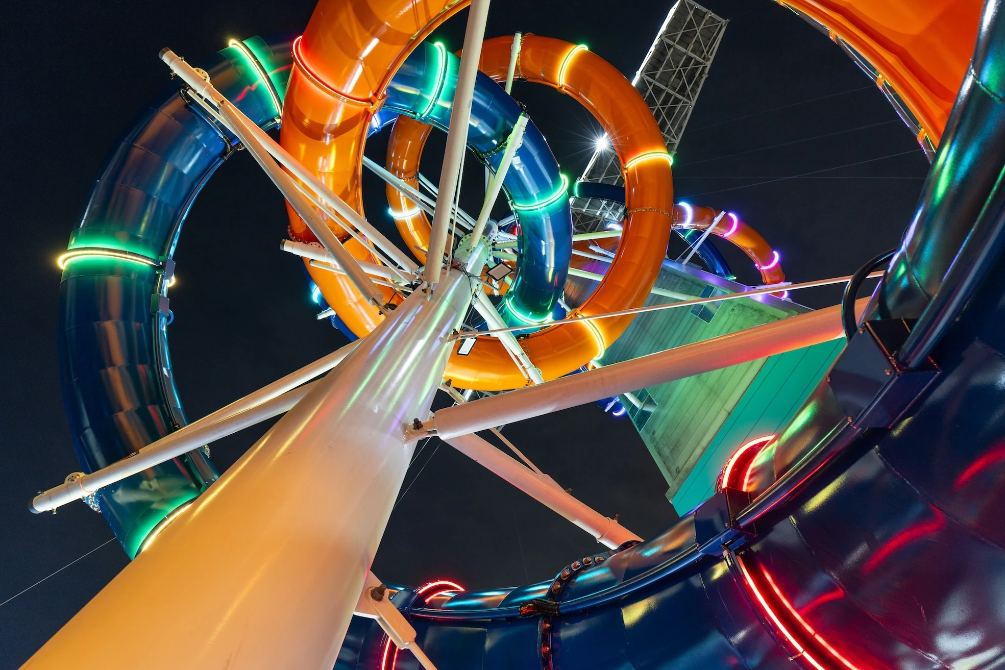 Skyslides by Klook at Night