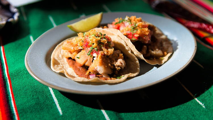 Carnitas tacos from Kuma Cantina