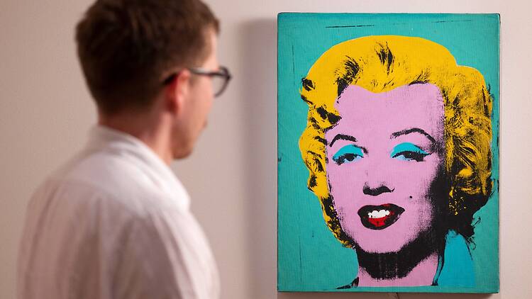 ‘Marilyn Monroe: A Portrait’ at the National Portrait Gallery A visitor observing ‘Green Marilyn’ (1962) by Andy Warhol