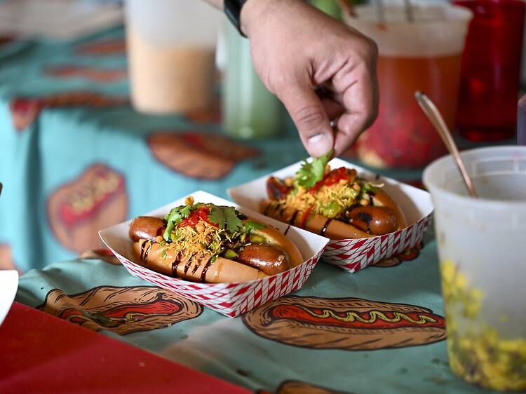 This popular Desi-American hot dog stand has found a permanent home in Dumbo