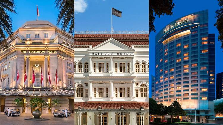 (Left to Right) The Fullerton Bay Hotel Singapore, Raffles Hotel Singapore, St. Regis Singapore