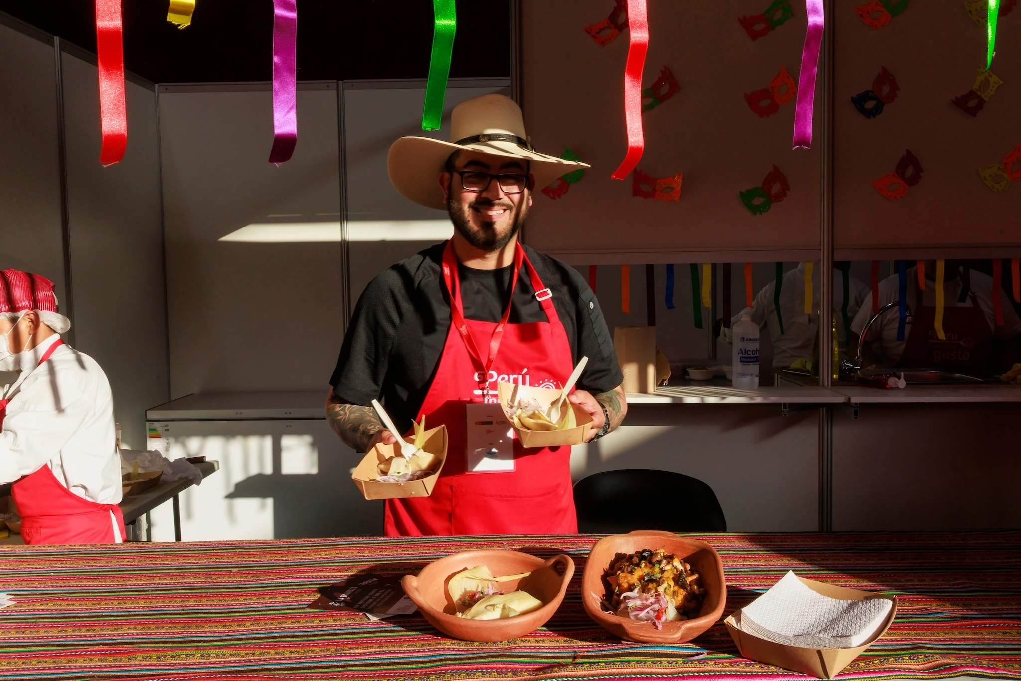 A chef presenting Peruvian cuisine in Lima
