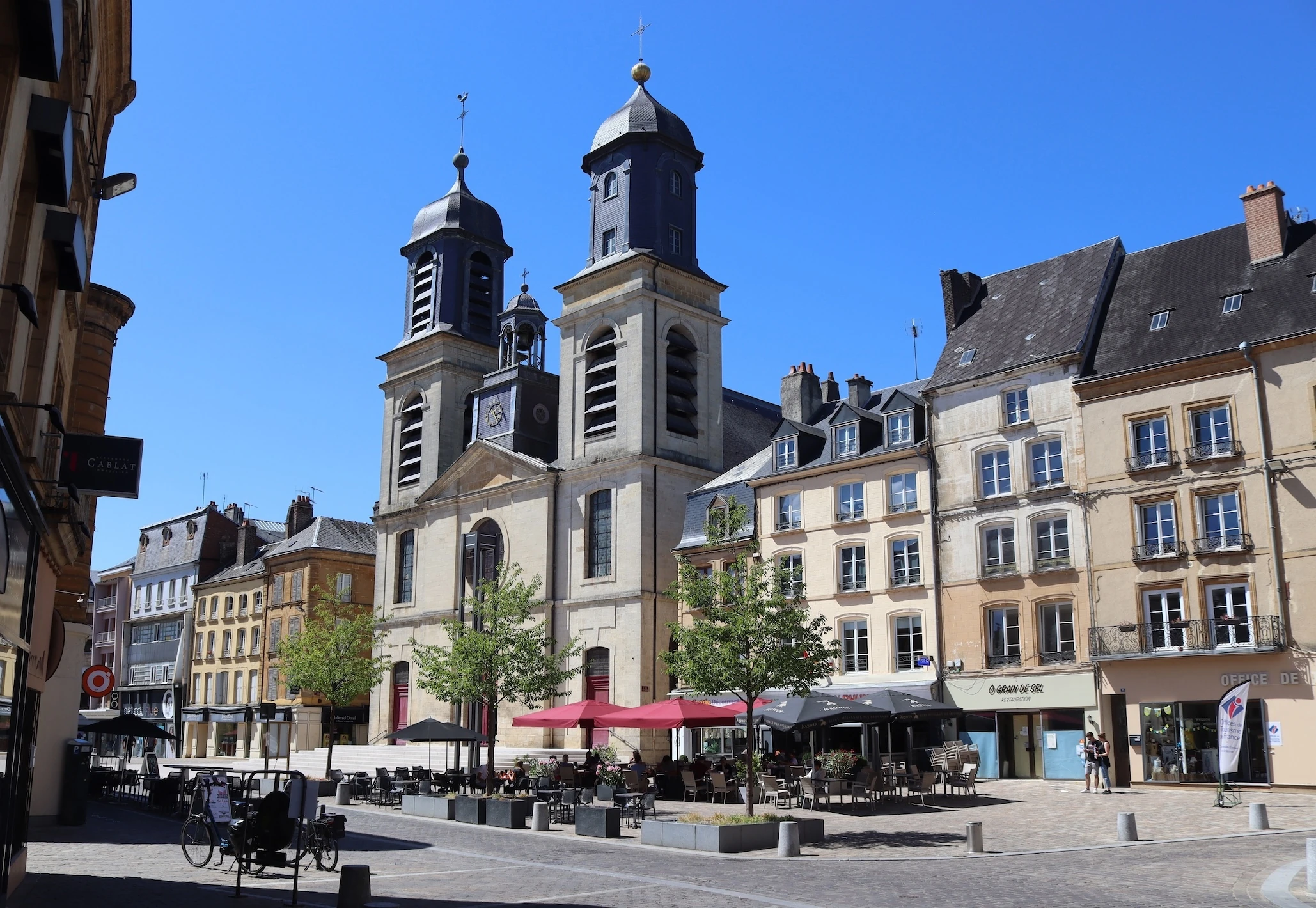 View of Place d'Armes and St. Charles Church in Sedan