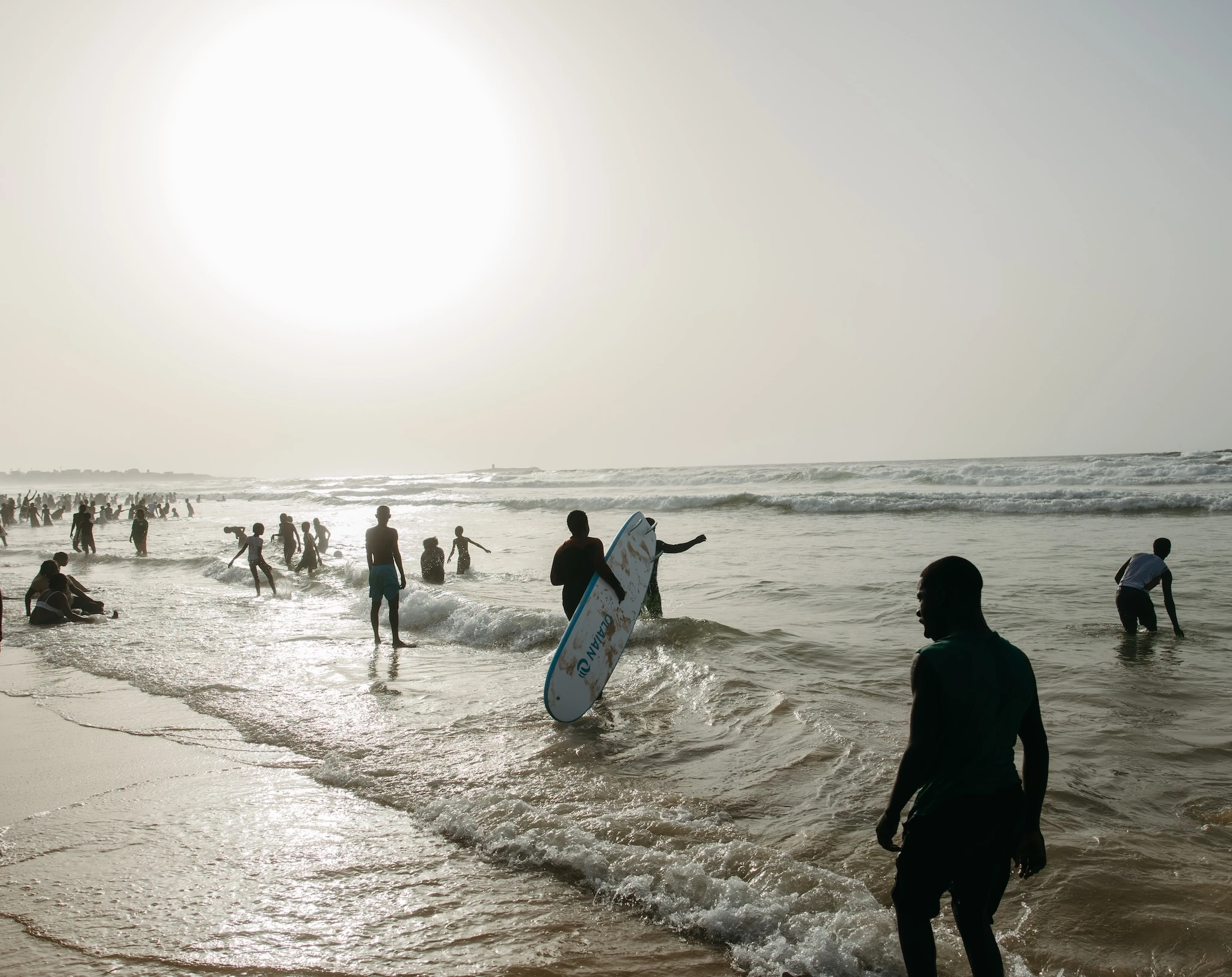 Surfers take to the waves in Dakar