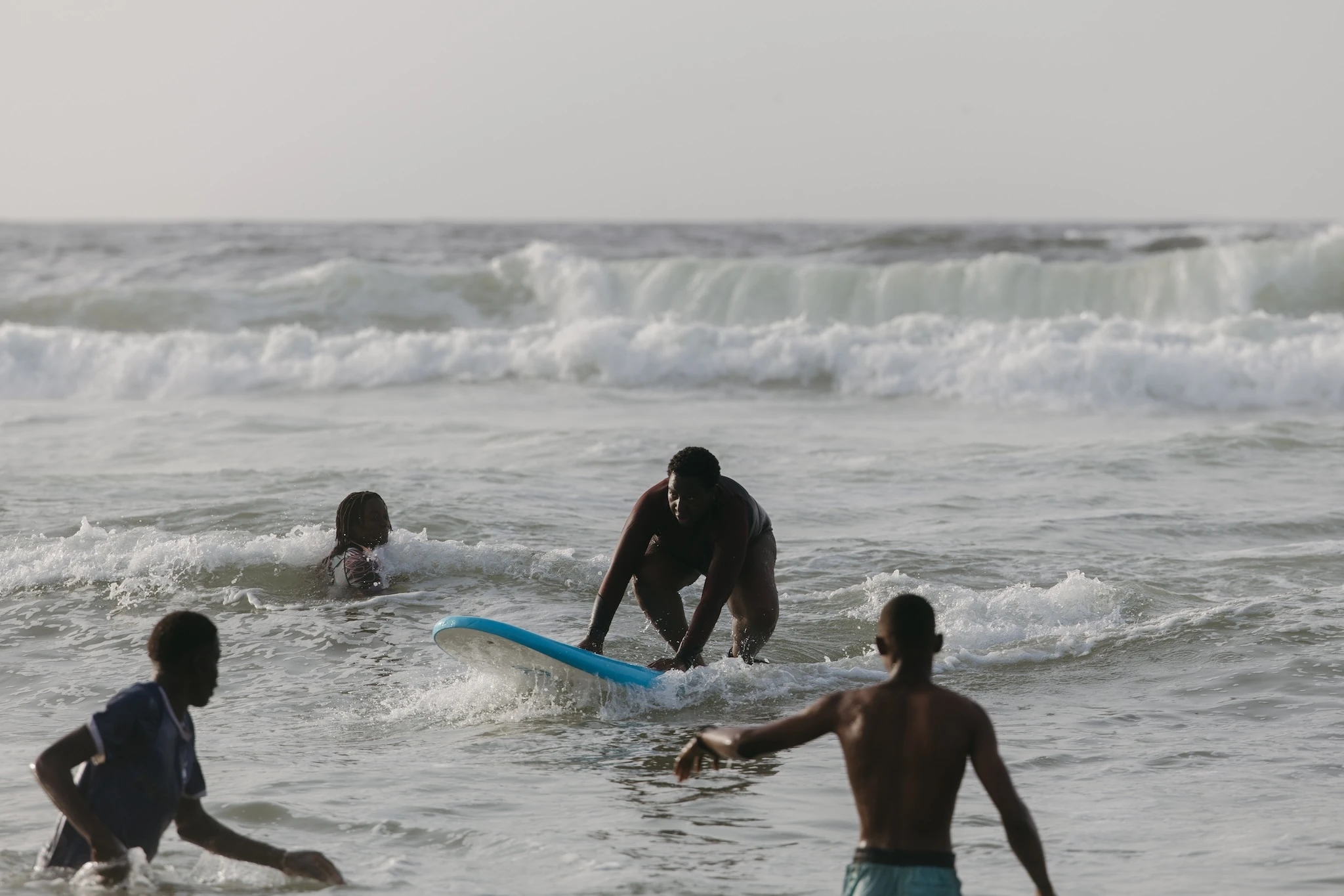 Vivienne learns to surf