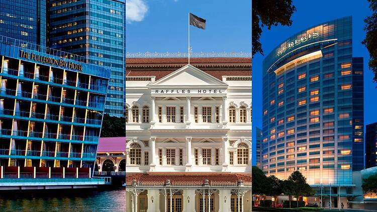 (Left to Right) The Fullerton Bay Hotel Singapore, Raffles Hotel Singapore, St. Regis Singapore