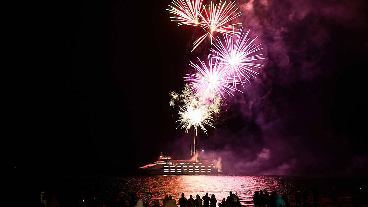 Fireworks at Nightide festival fireworks go off at Nightide festival