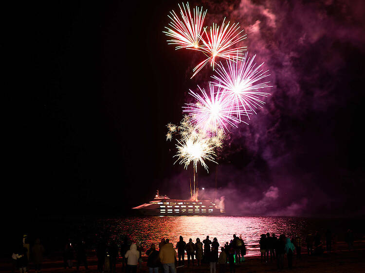 Fireworks at Nightide festival fireworks go off at Nightide festival