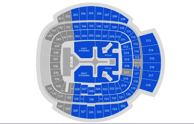 Seating plan for The Weeknd at Etihad Stadium 