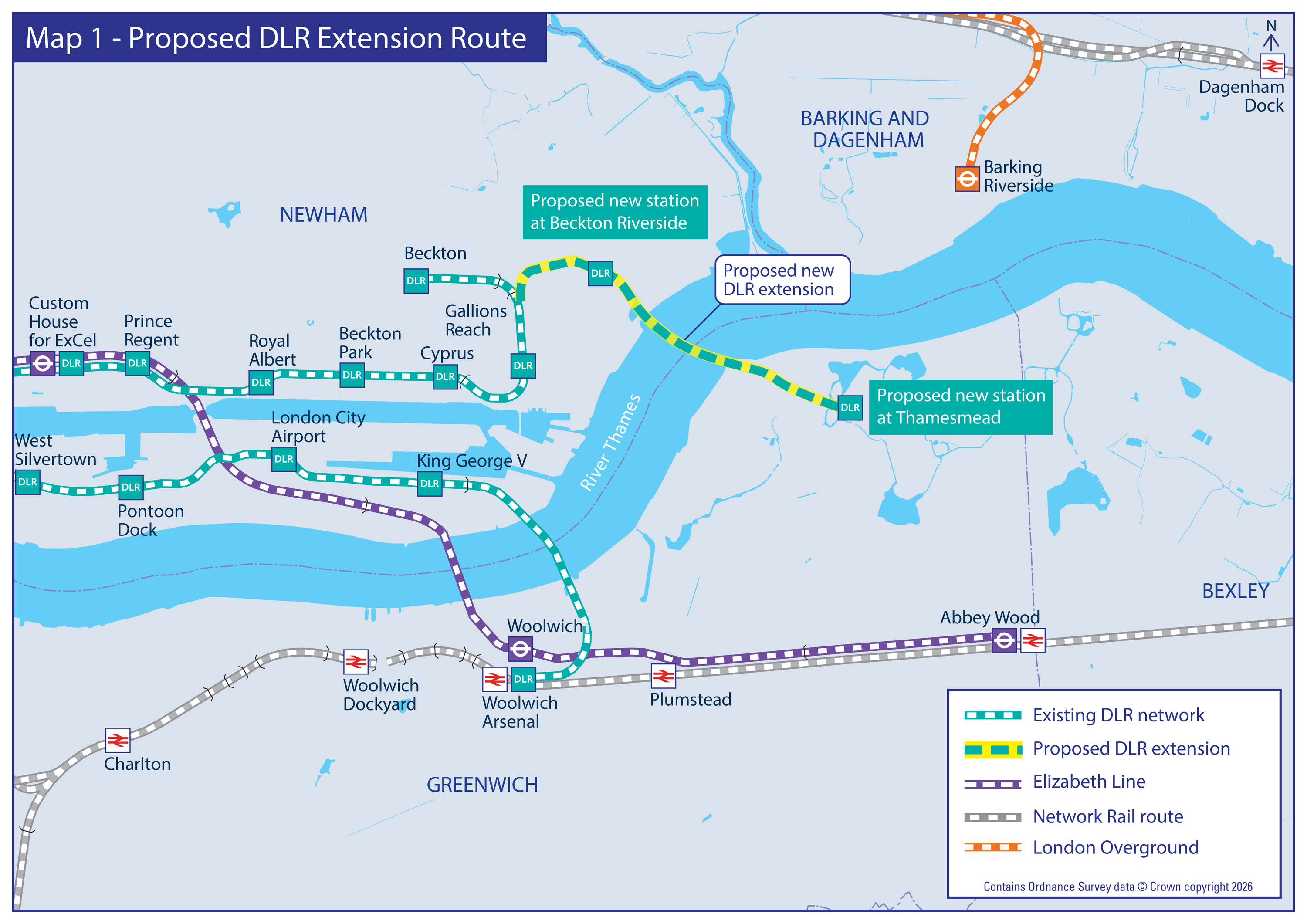 Map of proposed DLR extension