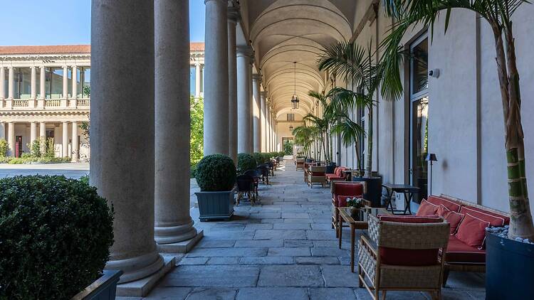Piazza at the Portrait Milano in Milan, Italy